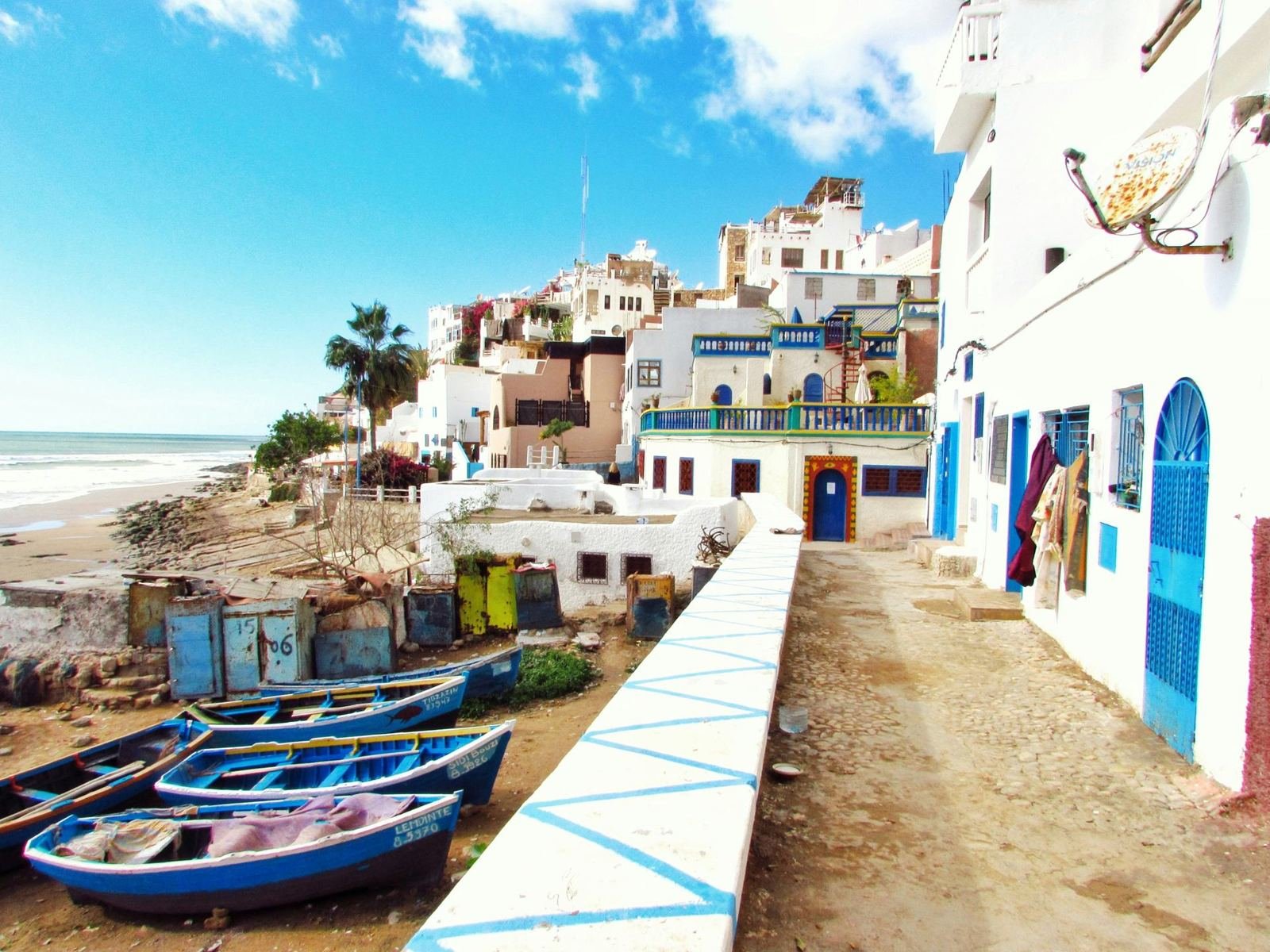 Fishing boats by the Atlantic